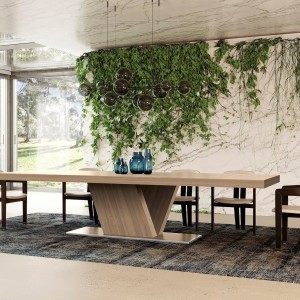 Nova Domus Victoria - Mesa de comedor extensible italiana moderna Caracalla de nogal