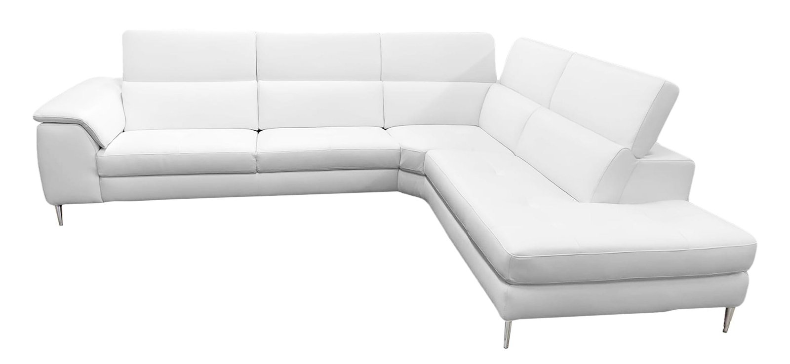Lamod Italia Viola - Sofá seccional italiano contemporáneo de cuero blanco con orientación derecha - Image 2