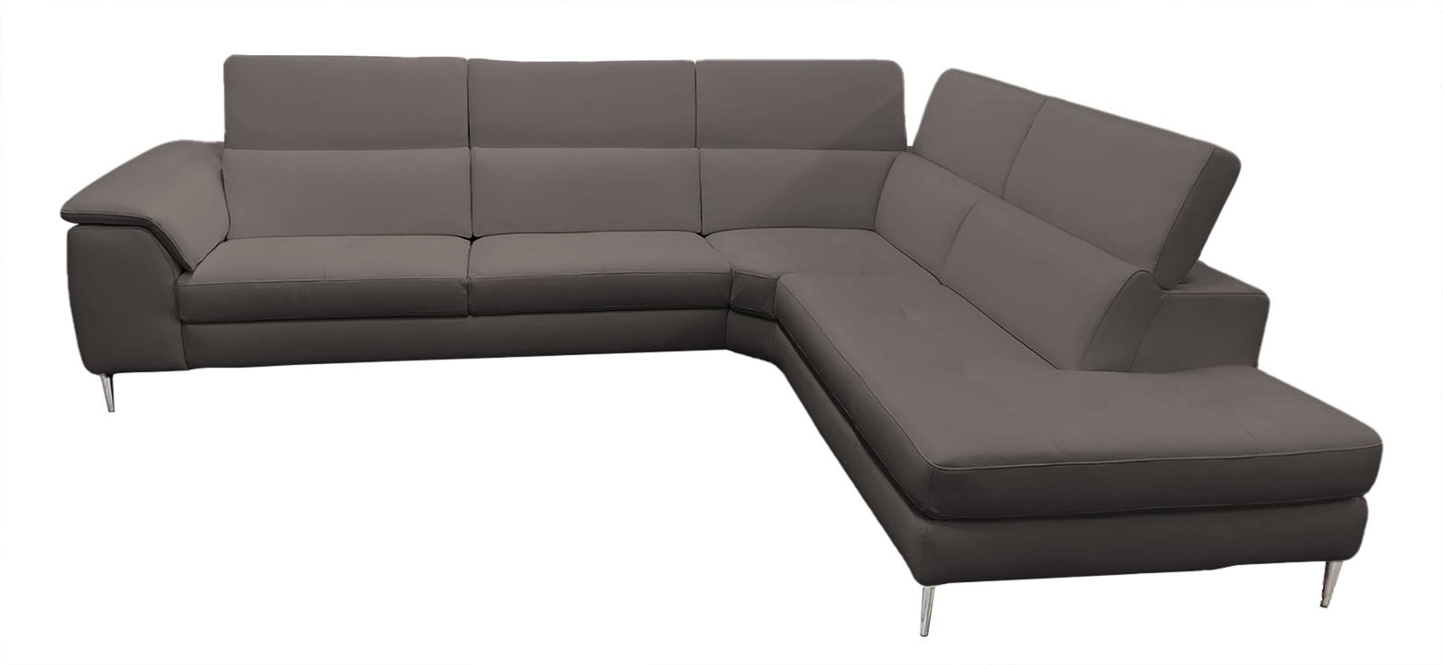 Lamod Italia Viola - Sofá seccional italiano contemporáneo de cuero gris con orientación derecha - Image 2