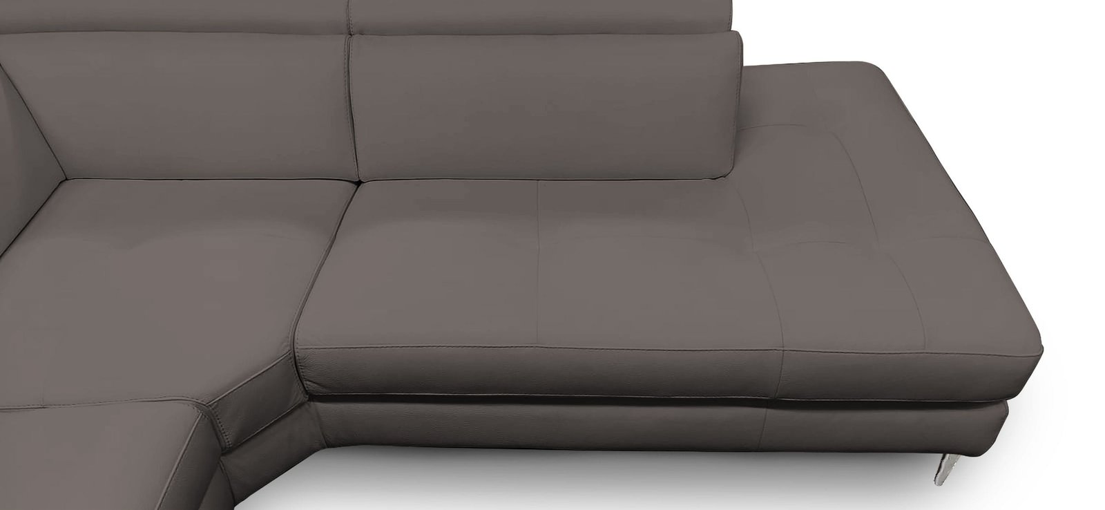Lamod Italia Viola - Sofá seccional italiano contemporáneo de cuero gris con orientación derecha - Image 3
