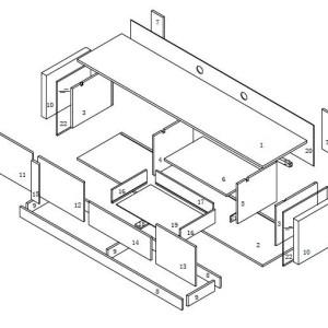 Modrest Vision - Mueble para TV flotante moderno de roble negro