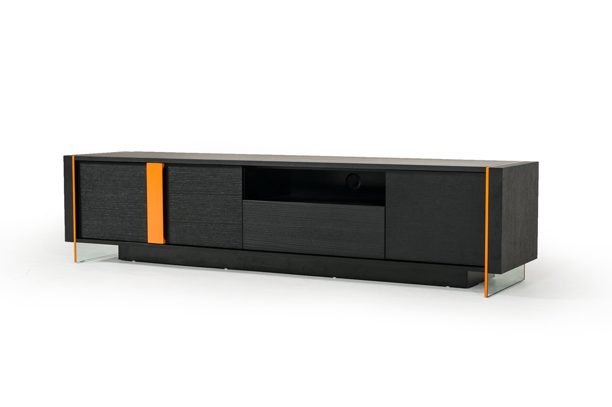 Modrest Vision - Mueble para TV flotante moderno de roble negro - Image 2