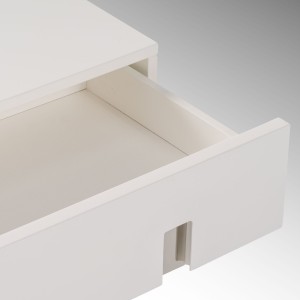 Mesita de noche de dormitorio blanca moderna Voco