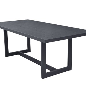 Renava Wake - Mesa de comedor moderna para exterior en color carbón oscuro