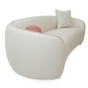 Modrest - Sofá moderno de 3 plazas de tela blanco roto Winfree