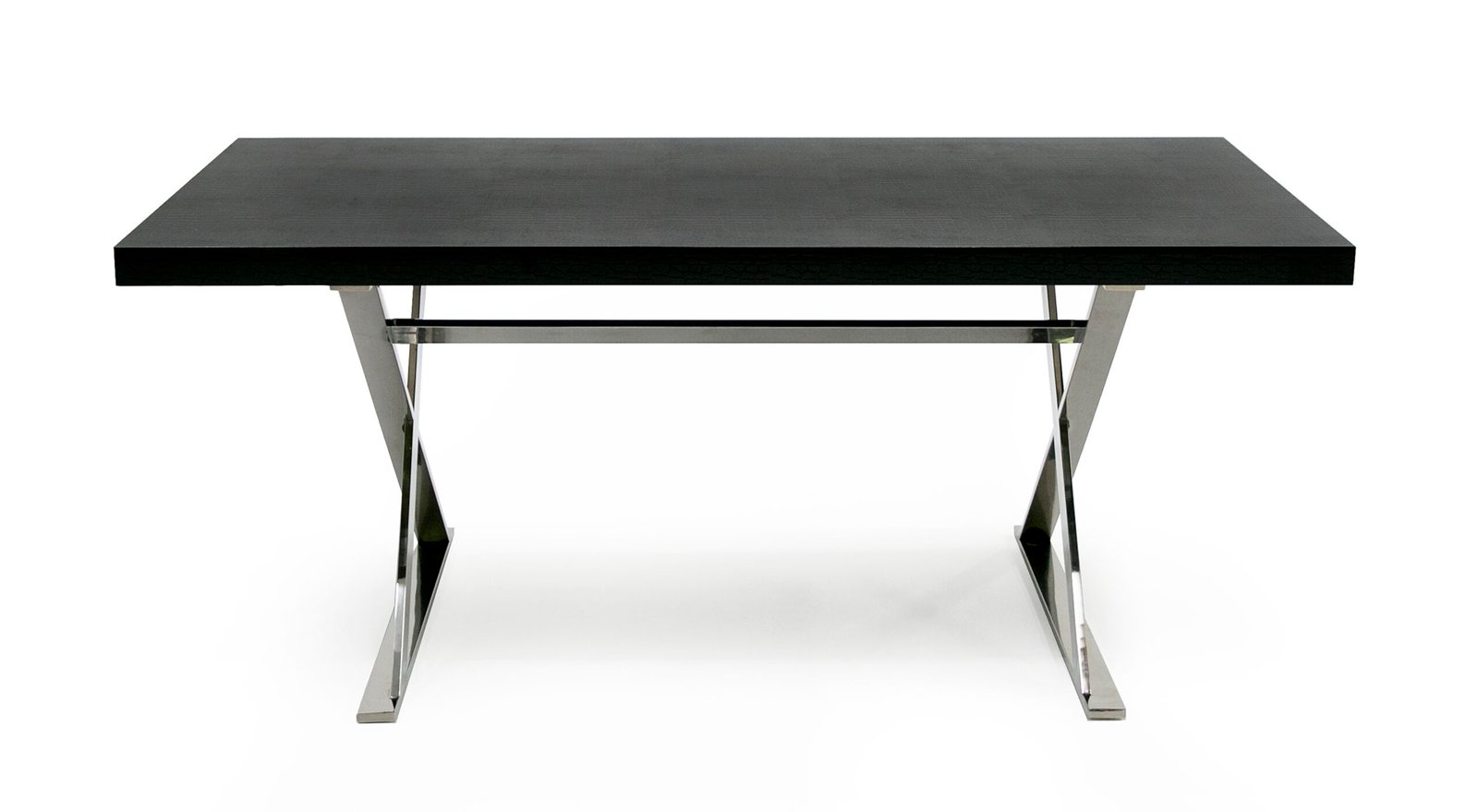 A&X Xavier - Mesa de comedor moderna de cocodrilo negro + acero inoxidable - Image 5