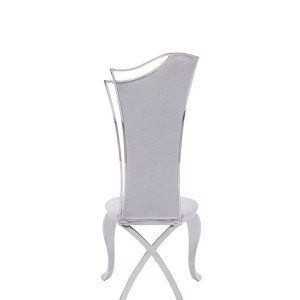 Modrest Bonnie - Silla de comedor moderna de terciopelo gris y acero inoxidable (juego de 2)