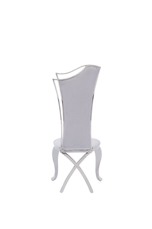 Modrest Bonnie - Silla de comedor moderna de terciopelo gris y acero inoxidable (juego de 2)