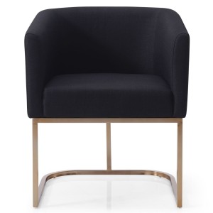 Modrest Yukon - Silla de comedor moderna de latón antiguo y negro