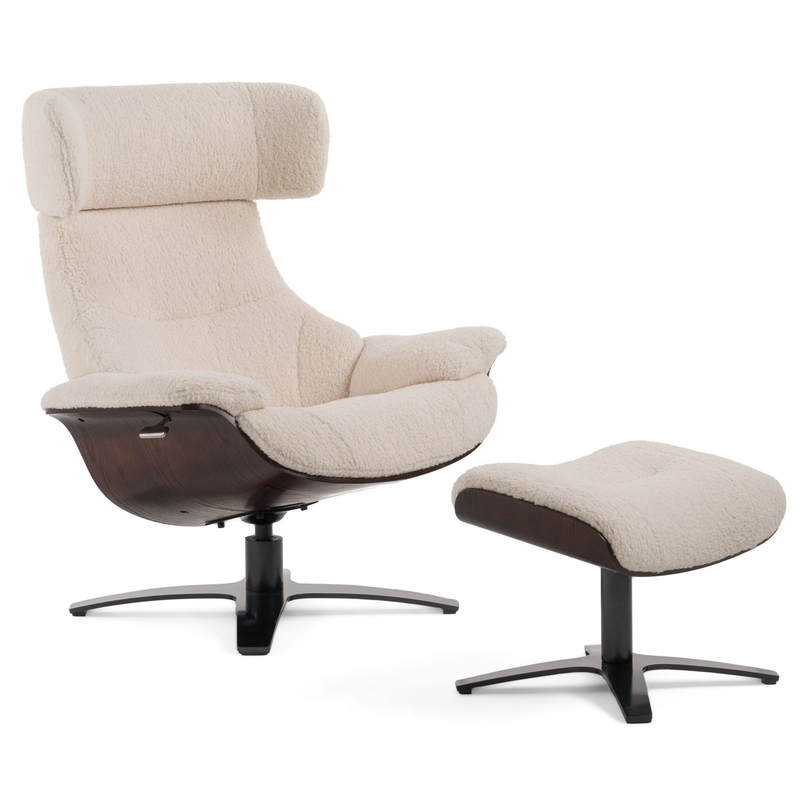 Modrest - Sillón y otomana beige moderno Zahara
