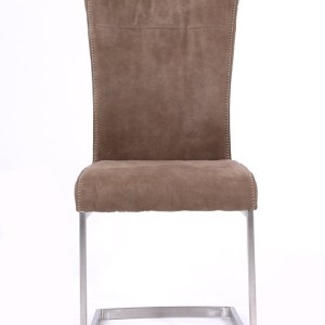 Zane - Silla de comedor moderna de tela marrón (juego de 2)