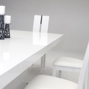 Mesa de comedor extensible blanca moderna Zenith