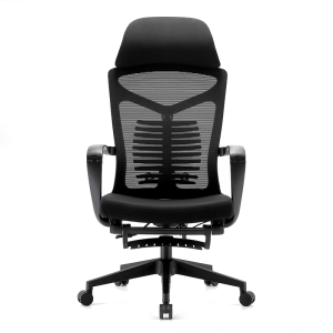 Silla Ejecutiva S81 Con Descansa Pies Mesh y Tela Color Negro