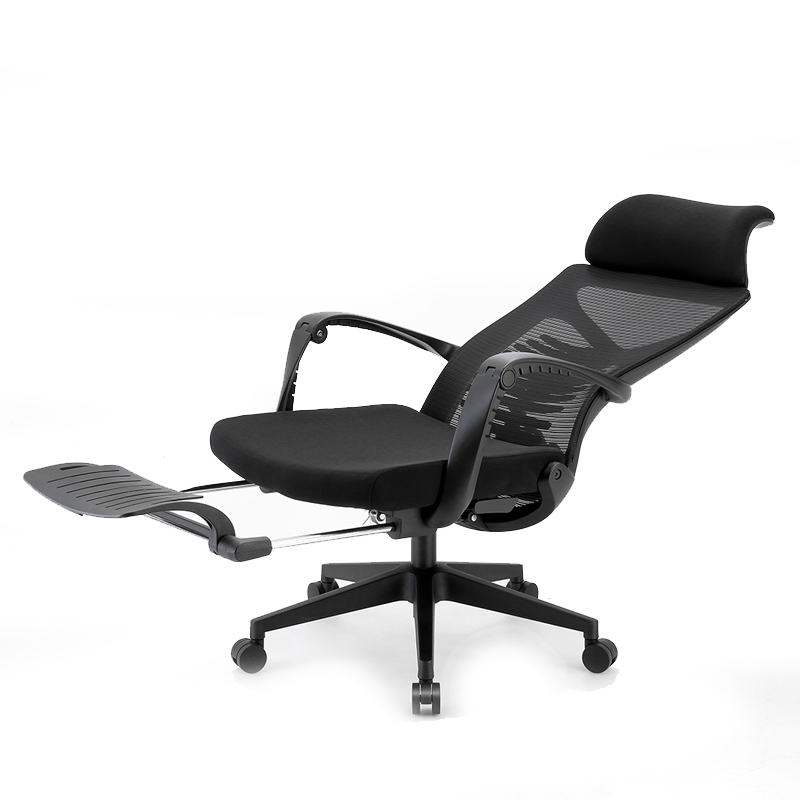 Silla Ejecutiva S81 Con Descansa Pies Mesh y Tela Color Negro - Image 3