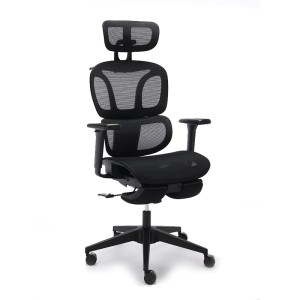 Silla Ejecutiva H10 Con Descansa Pies 3D Mesh Negro