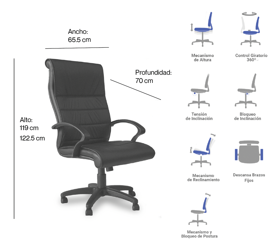 Sillas Orozco Tapizadas en Piel Elegancia y Confort Ejecutivo - Image 3