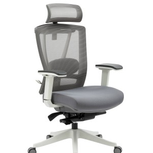 Silla Ejecutiva H1 Mesh Color Gris Estructura Blanca