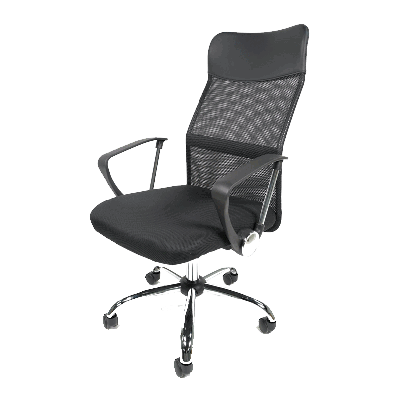 Silla Ejecutiva E103 Mesh y Tela Color Negro Base Cromada - Image 2