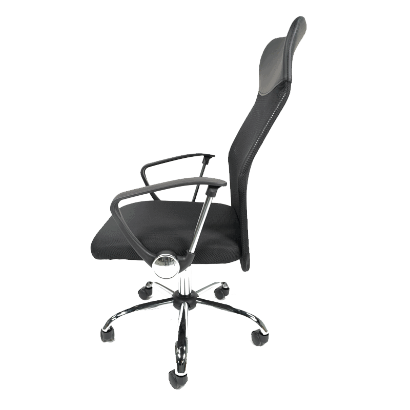 Silla Ejecutiva E103 Mesh y Tela Color Negro Base Cromada - Image 3