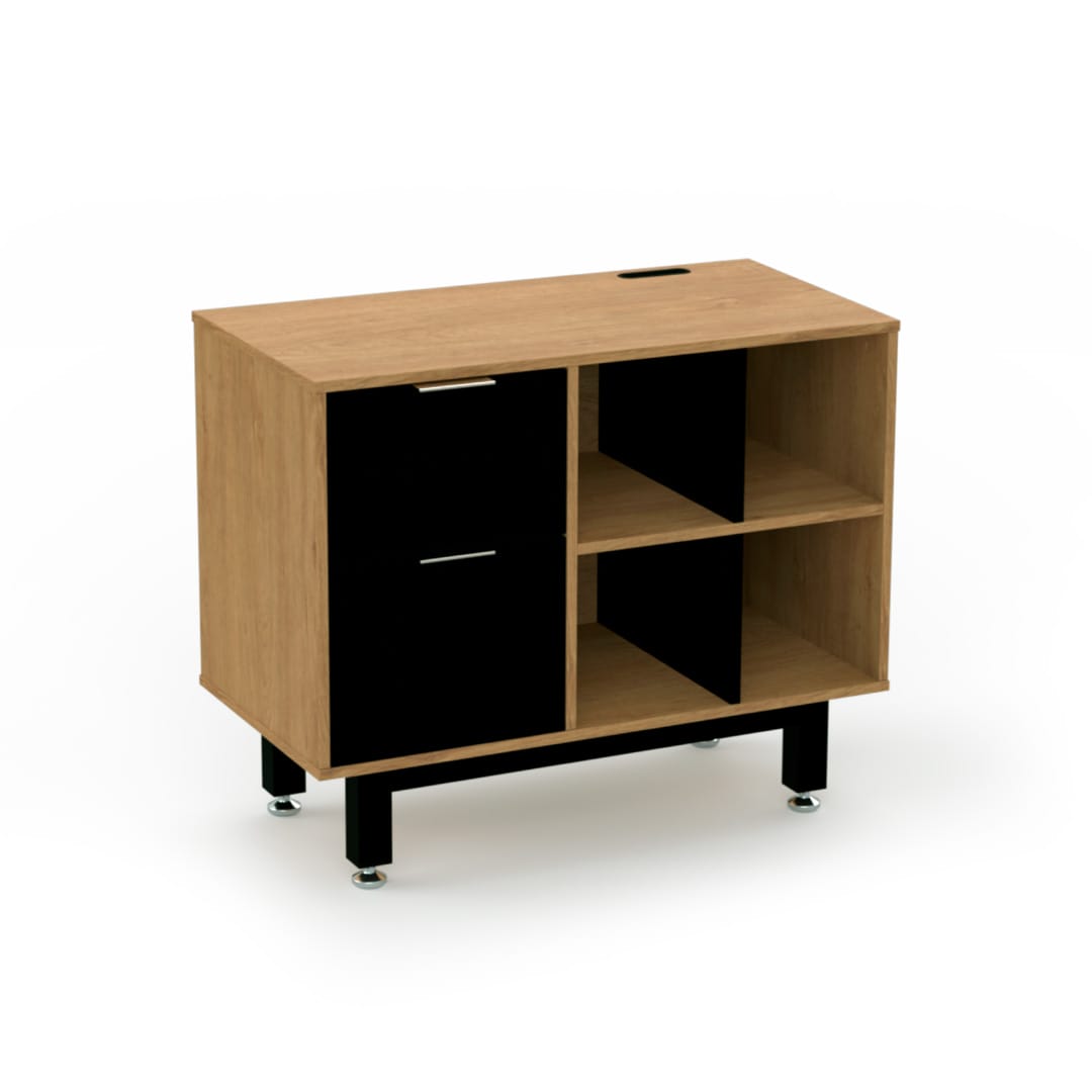 Credenza Alta con Papelera y Archivo 90 x 75 cm (Izquierdo)