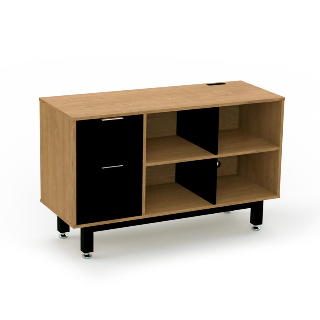 Credenza Alta con Papelera y Archivo 120 x 75 cm (Izquierdo)