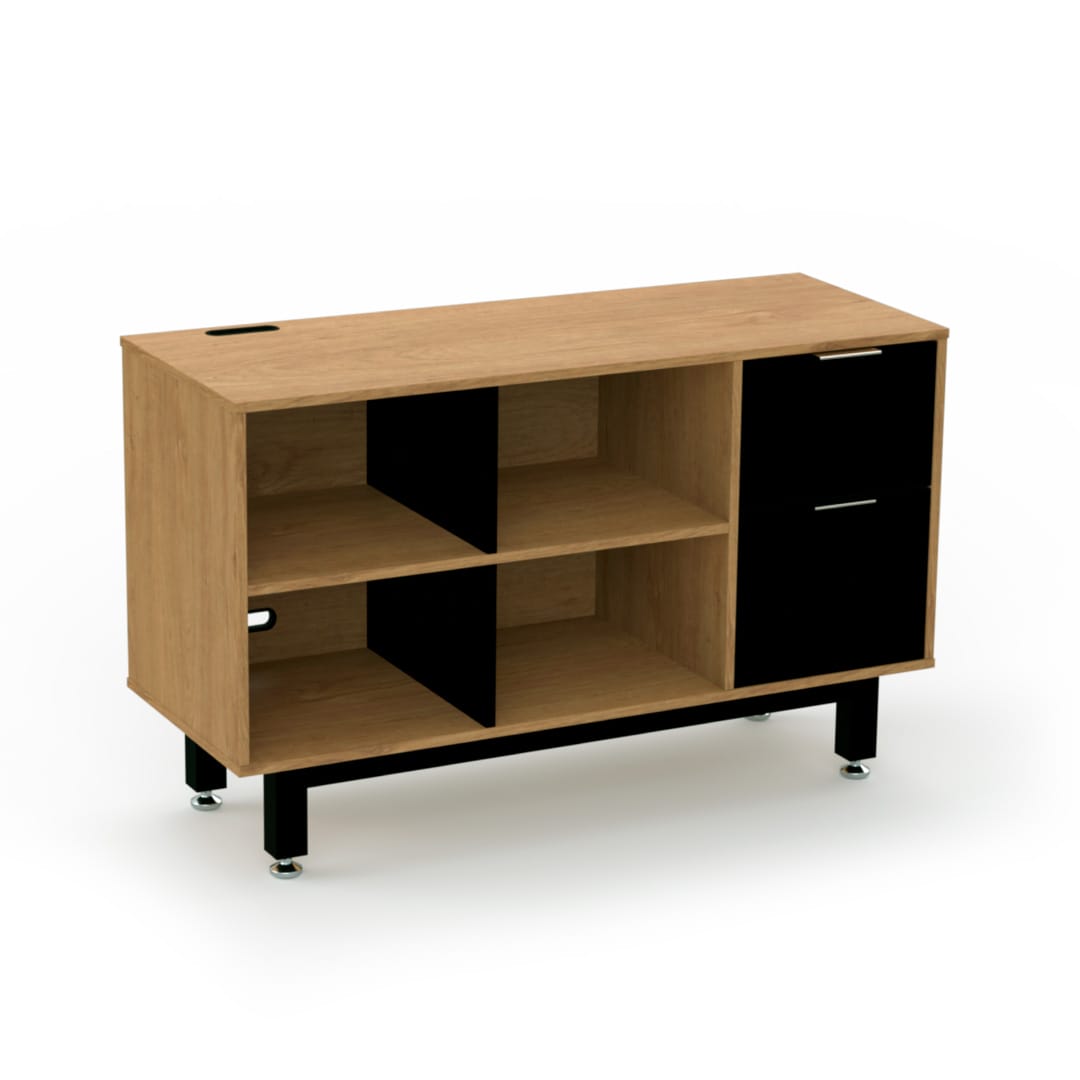 Credenza Alta con Papelera y Archivo 120 x 75 cm (Derecho)