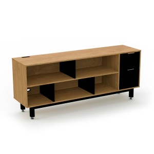Credenza Alta con Papelera y Archivo 180 x 75 cm (Derecho)